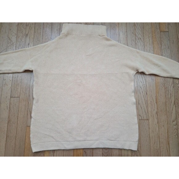 Free People Ottoman Slouchy Mock Neck Long Sleeve Tunic Sweater Apricot Yellow M - Picture 6 of 6